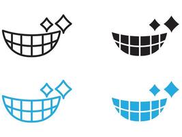 smile with teeth icon black and white outline sign vector