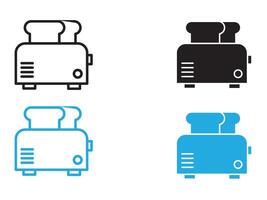 toaster icon black and white outline sign vector