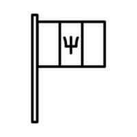 Barbados country flag icon design in filled and outlined style vector