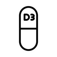 Vitamin D3 icon design in filled and outlined style vector