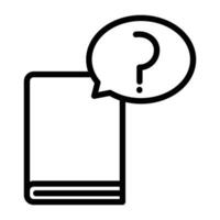 book with question mark icon design in filled and outlined style vector