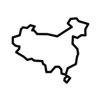 china map icon design in filled and outlined style vector