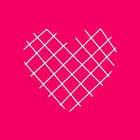 White Line Heart Decorative Icon On Pink Background vector