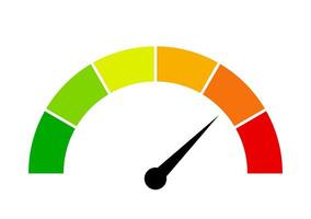 Speedometer Flat Icon Customer Satisfaction Meter Level Illustration vector
