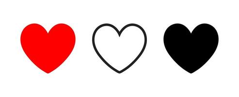 Decorative Heart Shape Icons On White Background vector