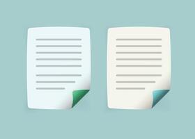 Folded corner minimalist page illustration on isolated background vector