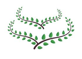 Isolated creeper branches illustration with green leaves on a white background vector