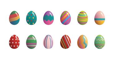 Isolated Colorful Easter Eggs. A white background with colorful easter eggs on it vector