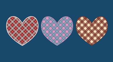 Tree argyle style heart vector