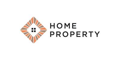 Classy home property logo design with a simple and modern style. Premium vector