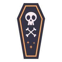Halloween Coffin Front View Hand Drawn vector