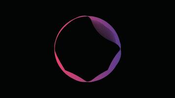 An abstract design with wavy, rainbow-colored lines forming a circle. Includes a central space for text or images. vector