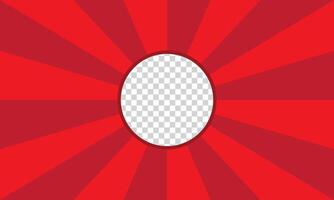 Red Sunburst Pattern Background with transparent center vector