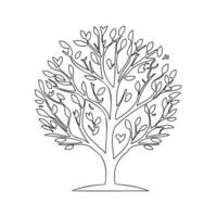tree love outline illustration sketch vector
