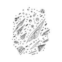 Asteroids outline illustration sketch vector
