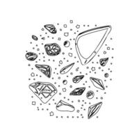 Asteroids outline illustration sketch vector