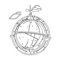 Satellite outline illustration sketch vector