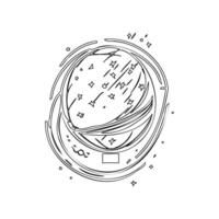 Satellite outline illustration sketch vector
