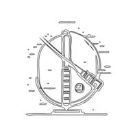 Satellite outline illustration sketch vector