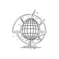 Satellite outline illustration sketch vector