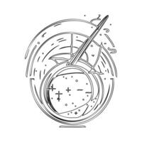 Satellite outline illustration sketch vector