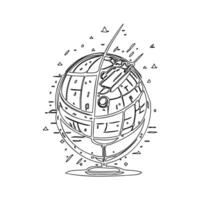 Satellite outline illustration sketch vector