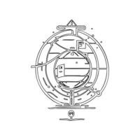 Satellite outline illustration sketch vector