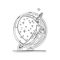 Satellite outline illustration sketch vector