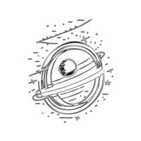 Satellite outline illustration sketch vector