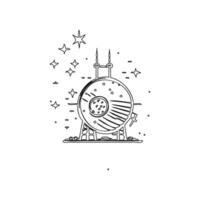 Satellite outline illustration sketch vector