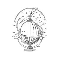 Satellite outline illustration sketch vector