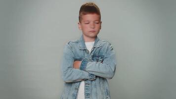 Displeased upset boy reacting to unpleasant awful idea dissatisfied with bad quality shake head No video