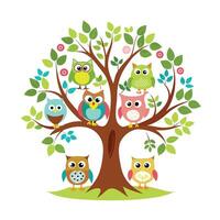 Different types of trees illustration vector