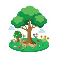 Different types of trees illustration vector