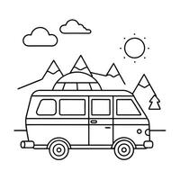 Different types of transportation vehicles coloring pages vector