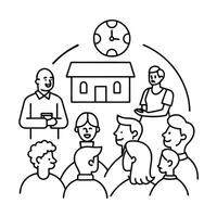 Neighborhood meeting coloring pages vector