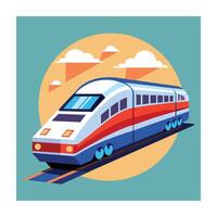A colorful picture of a train illustration in the background vector