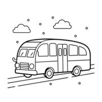 Different types of transportation vehicles coloring pages vector