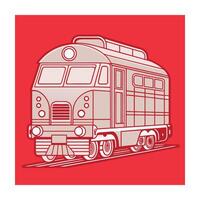 A colorful picture of a train illustration in the background vector
