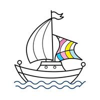 Different types of transportation vehicles coloring pages vector