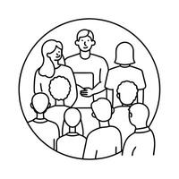 Neighborhood meeting coloring pages vector