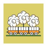 A colorful picture of a train illustration in the background vector