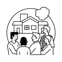 Neighborhood meeting coloring pages vector