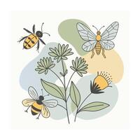 Hand drawn design botanical elements collection vector