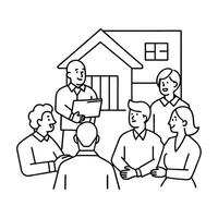 Neighborhood meeting coloring pages vector