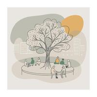 Different types of trees illustration vector