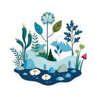 Hand drawn design botanical elements collection vector