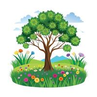 Different types of trees illustration vector