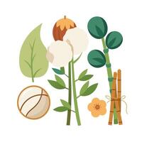 Hand drawn design botanical elements collection vector