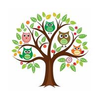 Different types of trees illustration vector